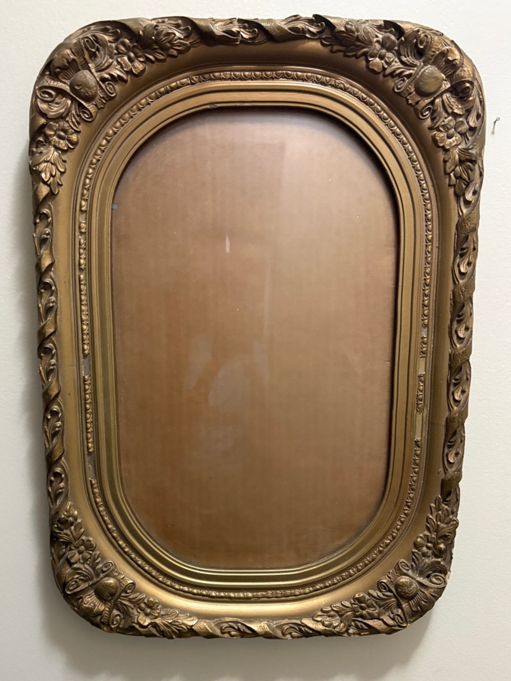 Bubble Glass Gold Wall Frame - Vintage/Antique